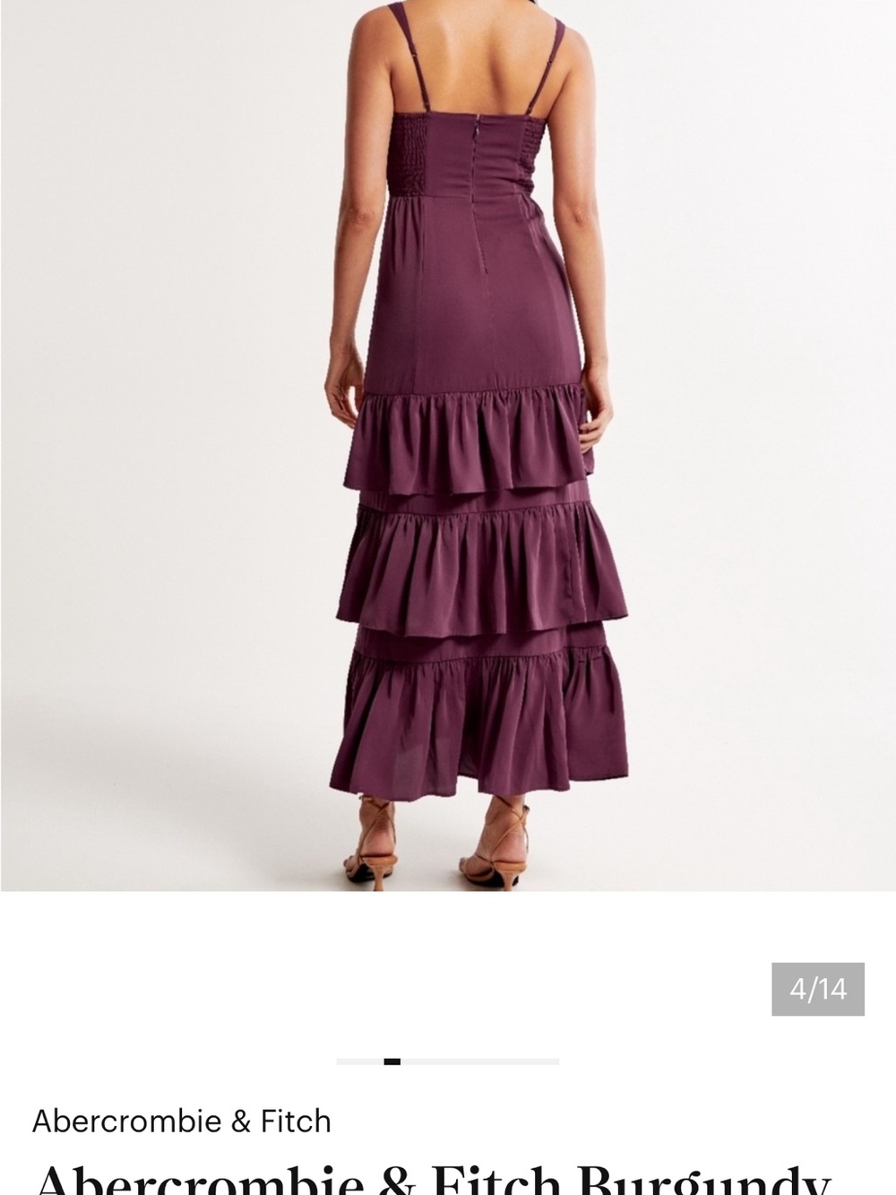 Abercrombie & Fitch Plum Tiered Ruffle Maxi Dress - Picture 3 of 4
